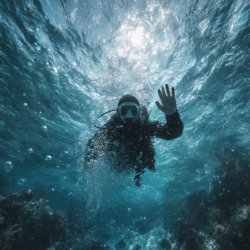 Scuba diver waving